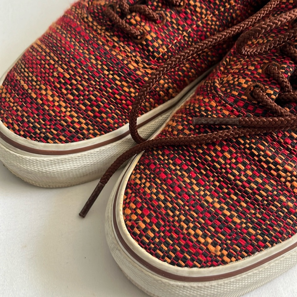 Prima Visione x Vans limited edition red orange woven lace up sneakers - Picture 2 of 9